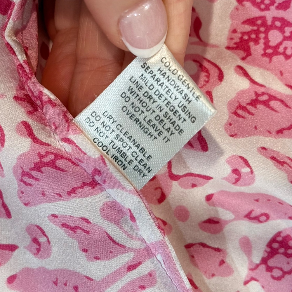 Women’s NATALIE MARTIN Briana dress- pink/white 100% silk. Size small - Picture 11 of 11